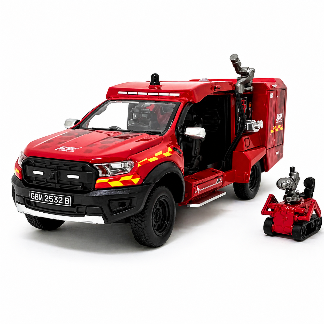 1:64 SCDF 6th Generation Light Fire Attack Vehicle (with Red Rhino Robot)