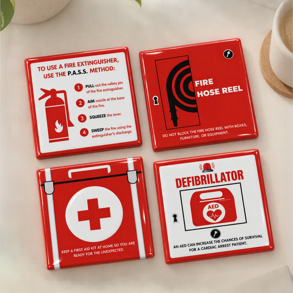 SCDF Ceramic Coasters (Set of 4)