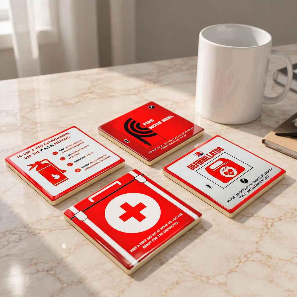 SCDF Ceramic Coasters (Set of 4)