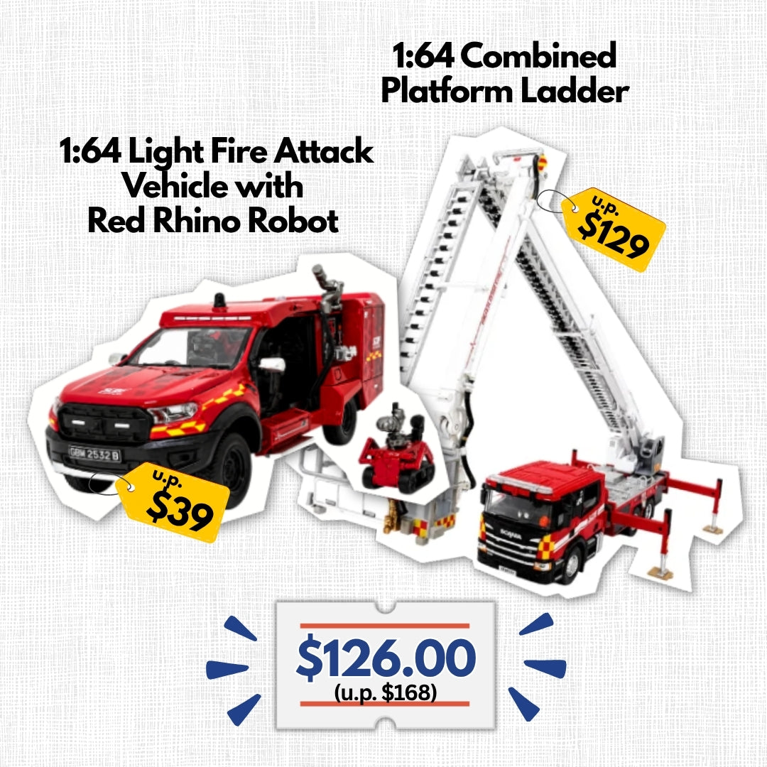 [BUNDLE] Combined Platform Ladder + Light Fire Attack Vehicle (with Red Rhino Robot)
