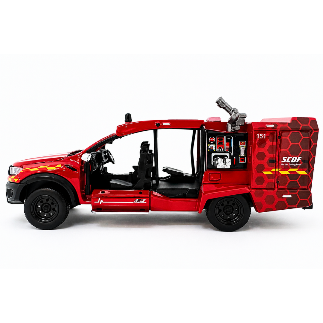 1:64 SCDF 6th Generation Light Fire Attack Vehicle (with Red Rhino Robot)